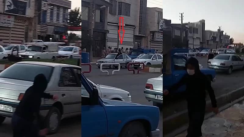 شاهد..هروب مرتزقة خامنئي في مدينة بافيه الإيرانية