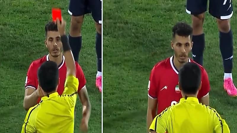 الحكم يصدم لاعب نساجي .. فيديو
