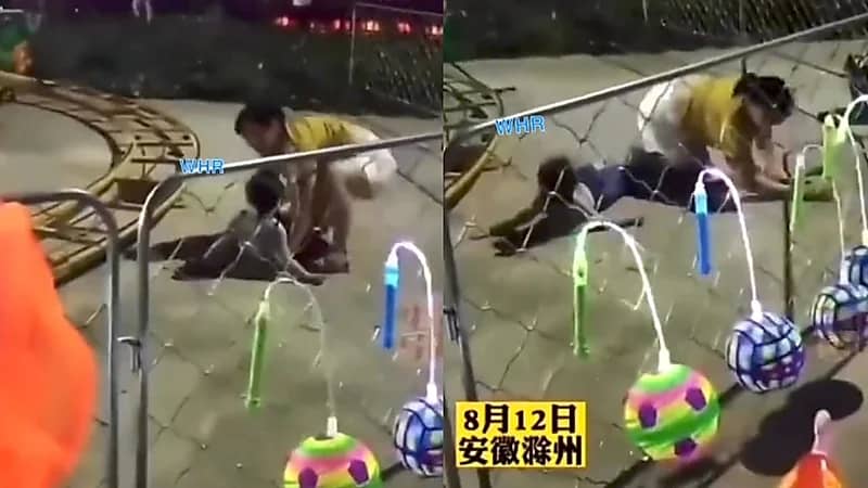 فيديو صادم لأم وطفلتها يسقطان من لعبة تحطمت