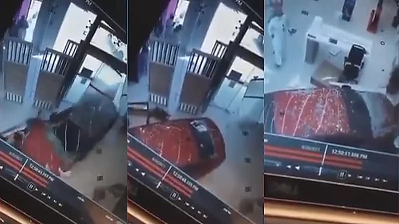 بالفيديو.. امرأة تقتحم مكتب stc بسيارتها في الرياض