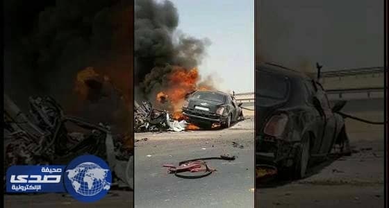 بالفيديو.. مصرع سائق سيارة " بنتلي " في حادث مروع على طريق صلبوخ