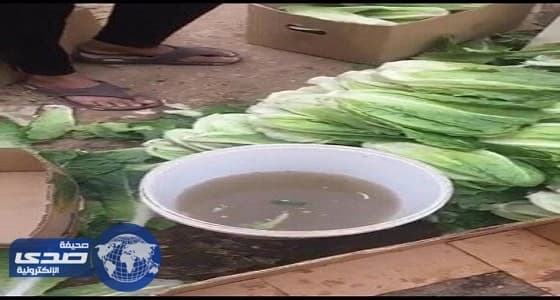 بالصور.. عامل يدعس الخضروات بقدميه قبل بيعها للمحال التجارية
