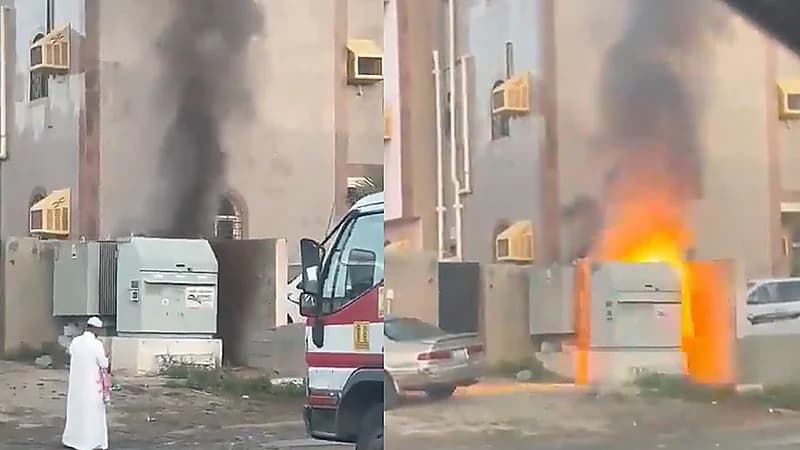 انفجار هائل في عداد كهرباء بجوار أحد المنازل .. فيديو