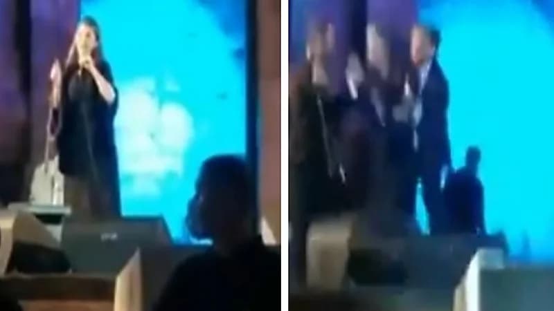 شاهد.. لحظة إغماء ماجدة الرومي بمهرجان جرش وكادت تسقط أرضاً