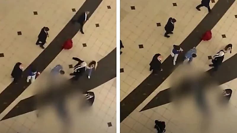 سيدة تقفز من الطابق الخامس بمركز تسوق.. صور