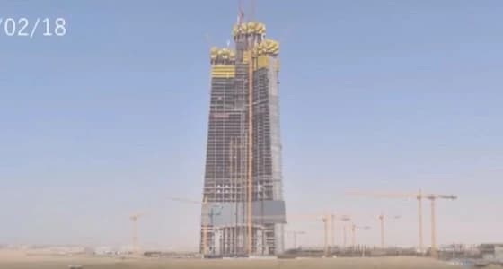 بالفيديو.. برج جدة وصل للطابق 66 في بداية شهر فبراير الجاري