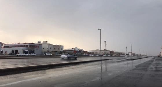 بالصور.. هطول أمطار من خفيفة إلى متوسطة على المدينة