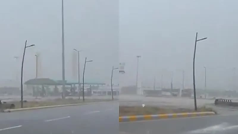 سقوط أمطار غزيرة على خط الساحل بالليث .. فيديو