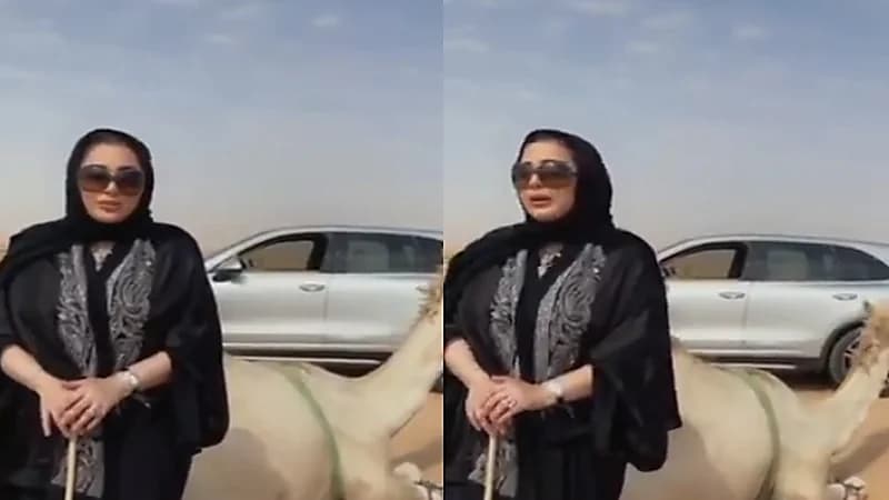 فيديو.. أمينة العلي تتلقى هدية بكرة إبل من رجل أعمال: "الوعد بالصياهد"