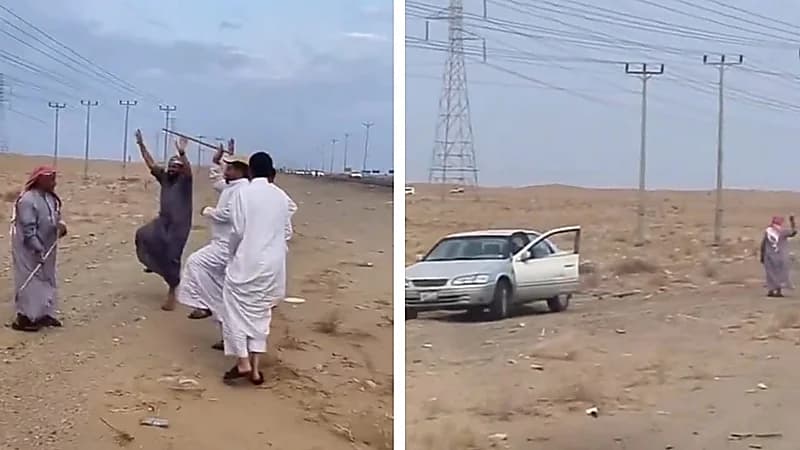 ردة فعل شبان عند رؤيتهم لمسن يؤدي العرضة بمفرده .. فيديو