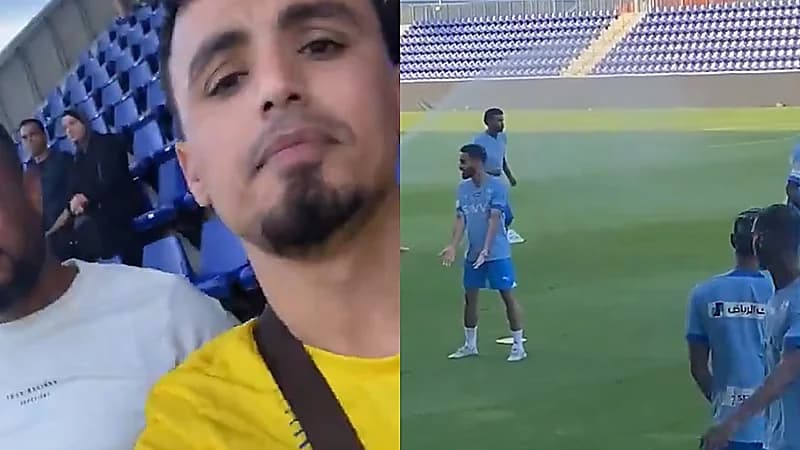 مشجع نصراوي يستفز علي البليهي بـ رونالدو خلال تدريباته .. فيديو