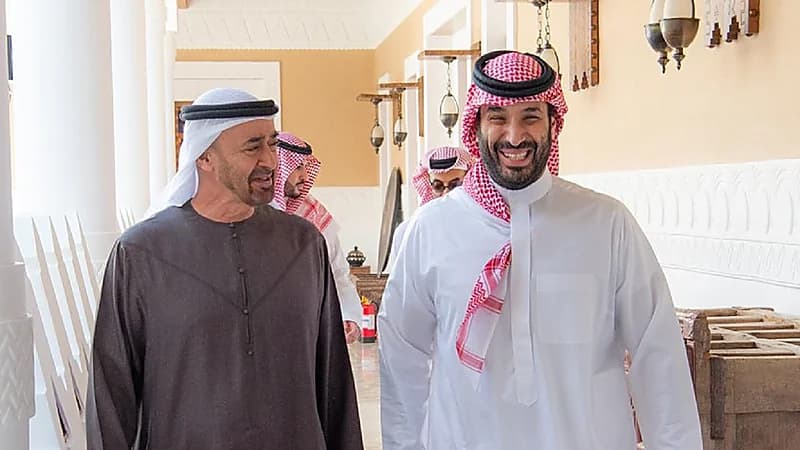 ولي العهد يبحث مع رئيس الإمارات تطورات الأوضاع في المنطقة.. صور