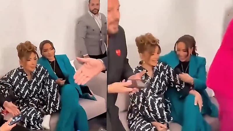 ردة فعل فائق حسن زوج أصالة عندما جلس رجل بجوارها .. فيديو