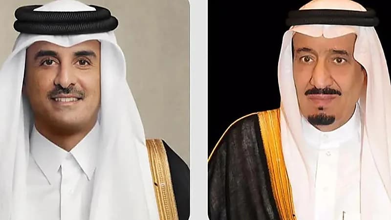 ‎أمير قطر يهنئ خادم الحرمين الشريفين بمناسبة ذكرى يوم التأسيس