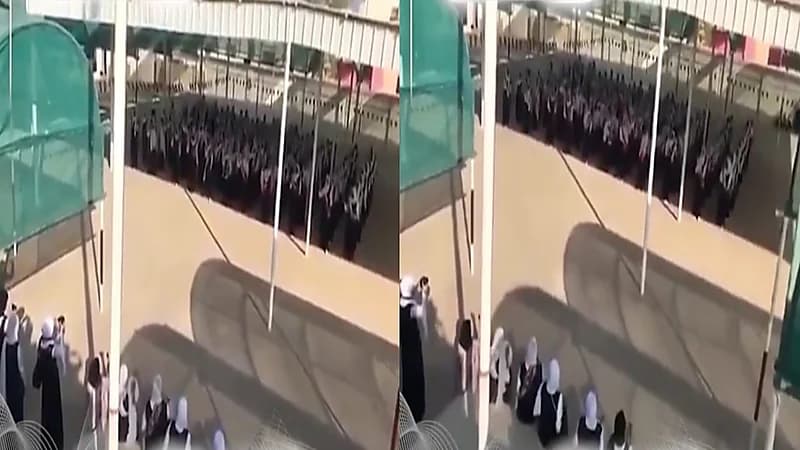 مدرسة عمانية تردد أغنية كويتية في طابور الصباح.. فيديو