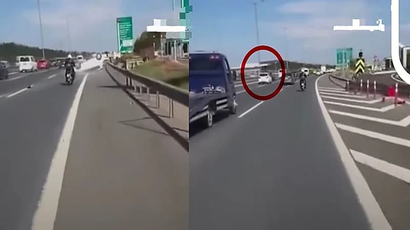 لحظة انقلاب مركبة في حادث مروع وسط الزحام.. فيديو