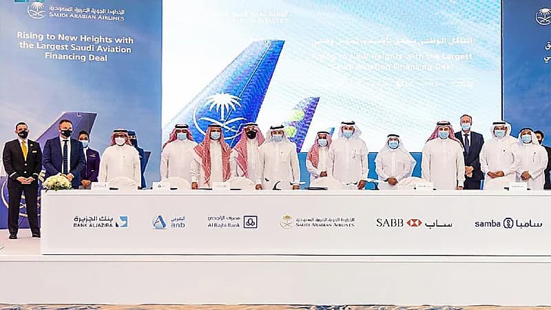 " الخطوط السعودية " توقع اتفاقية مع 6 بنوك بقيمة 11,2 مليار ريال
