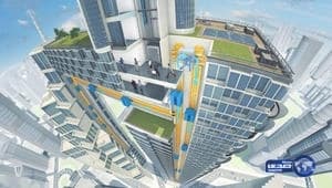 مصعد يتحرك بجميع الاتجاهات ويخرج من المبنى إلى الشارع!