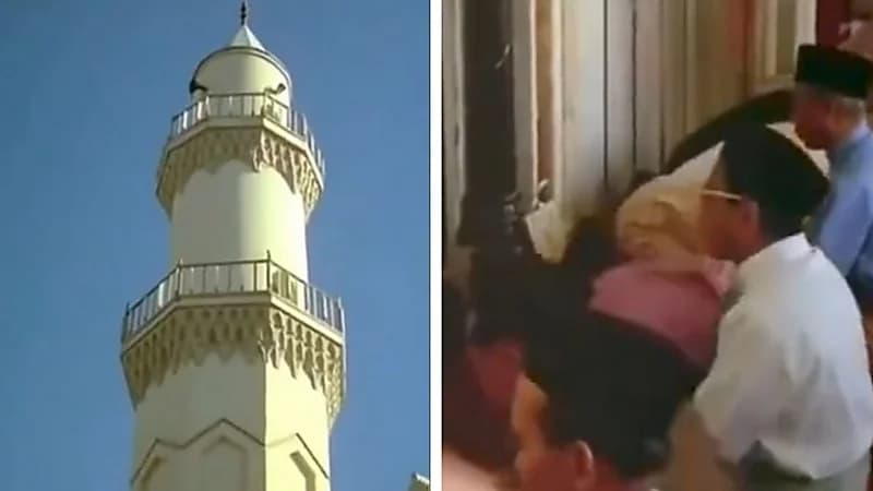 شاهد.. فيديو قديم لمسجد قباء ومسجد القبلتين أثناء زيارة ملك ماليزيا "عبدالحليم شاه"