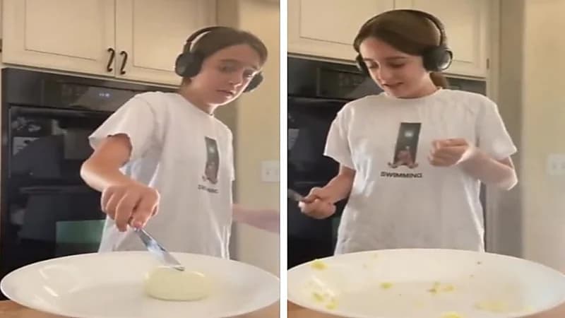 شاهد.. انفجار بيضة مسلوقة في وجه فتاة