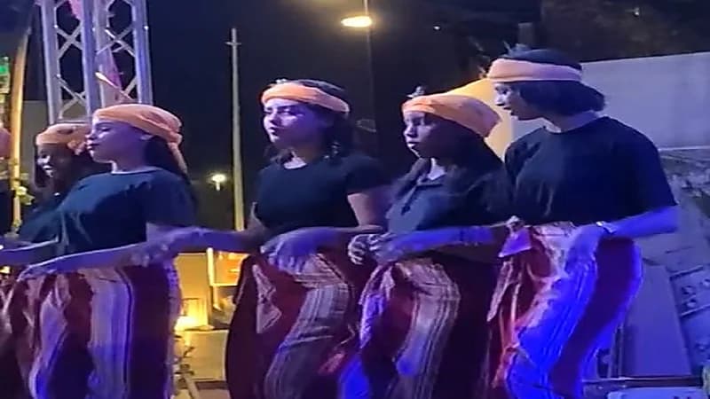 فتيات بزي غريب يؤدين الخطوة الجنوبية في مهرجان بالخرج .. فيديو