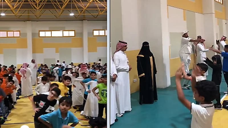 لأول مرة في المملكة..مديرة تعليم جدة تشهد الطابور الصباحي بإحدى المدارس-فيديو