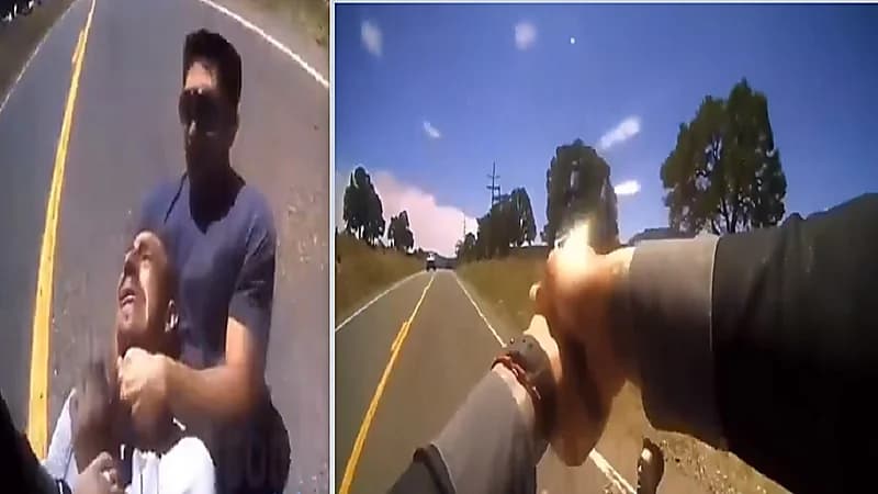 شاب يساعد شرطية حامل في ضبط مجرم على طريقة الأفلام..فيديو