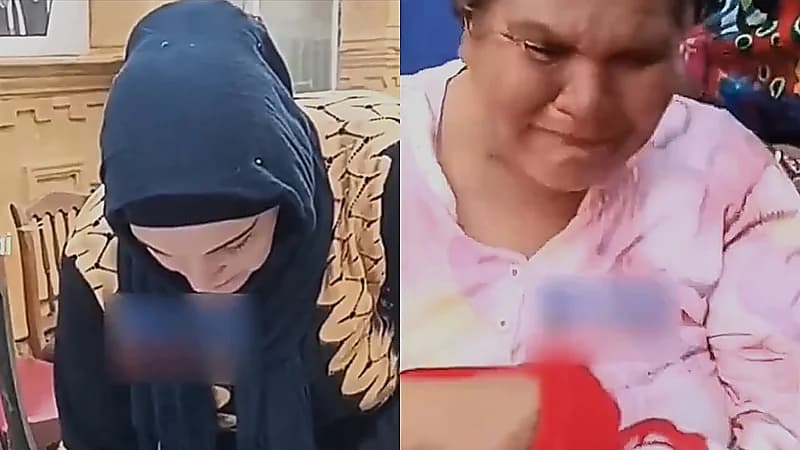 انهيار سيدة بعد أن قررت ابنتها تركها في دار للعجزة   ..  فيديو