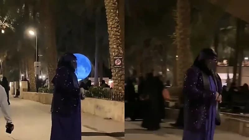 رجل يثير الجدل بارتدائه النقاب وملابس غريبة .. فيديو