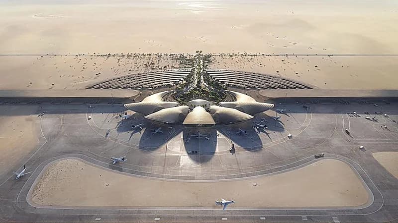 تسارع وتيرة الأعمال الإنشائية في مشروع مطار البحر الأحمر الدولي .. صور