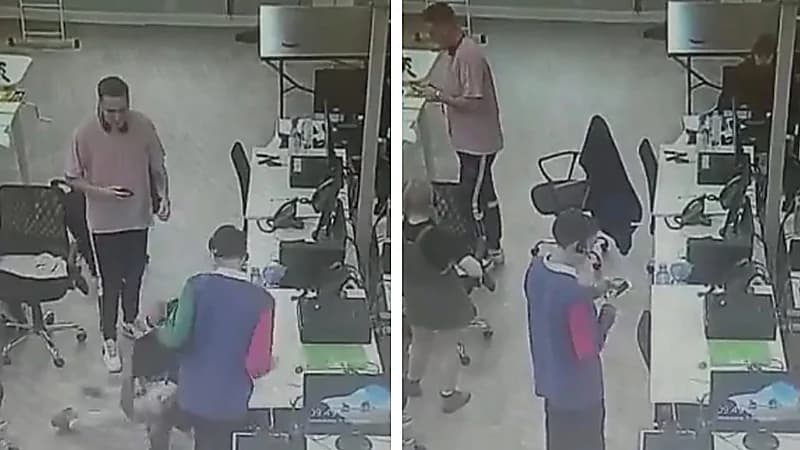 سرعة بديهة شاب أنقذ زميلته قبل السقوط..فيديو