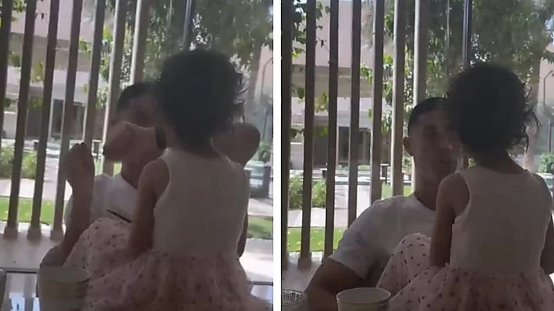 مشهد عفوي لرونالدو مع ابنته بيلا .. فيديو