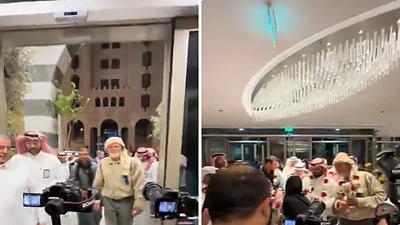 أهالي المدينة يستقبلون وفد الحجاج الإسبان بـ طلع البدر علينا .. فيديو