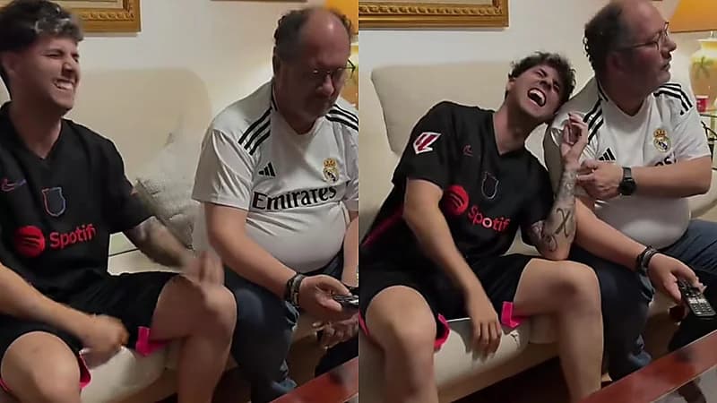 مشهد طريف بعد تعادل الهلال والريال: ابن يُحرج والده المدريدي برد ساخر .. فيديو