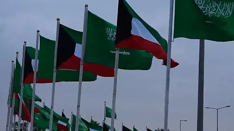 شوارع الرياض تتزين بعلم الكويت احتفاء بزيارة الشيخ مشعل الأحمد الصباح .. فيديو