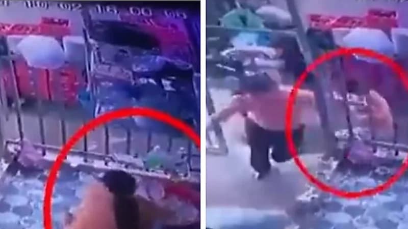 شاهد.. فتاة تلجأ إلى حيلة غريبة للهروب من الشرطة