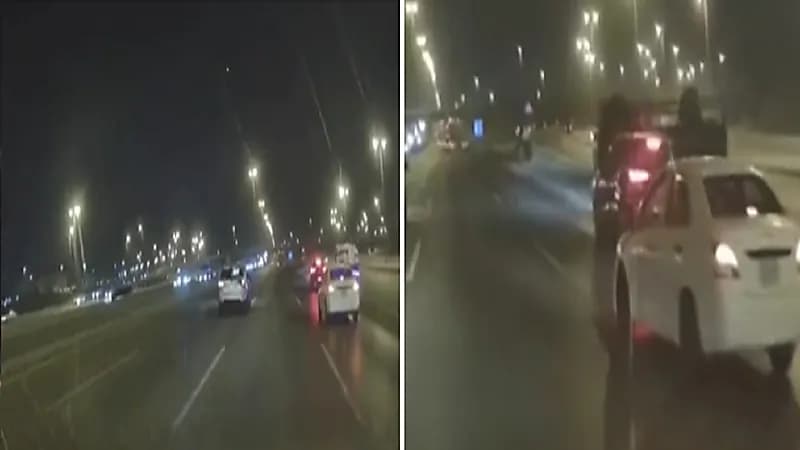 بالفيديو.. سائق متهور يتسبب في انقلاب شاحنة بطريقة مروعة