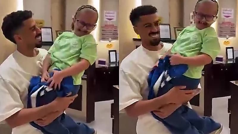 لاجامي يمازح طفلة بعفوية والأخير تضحك بسعادة بالغة.. فيديو