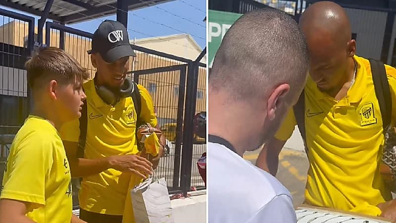 جماهير إسبانية تمنح هدايا لمحترف الاتحاد .. فيديو