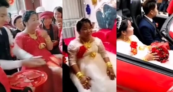 بالفيديو.. فتاة تدفع 104 ألف دولار لعائلة شاب للارتباط به