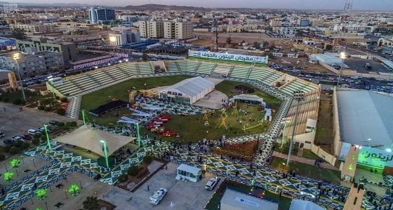 لوحة أرضية بحجم 12 ألف متر تزين مهرجان الزيتون بالجوف