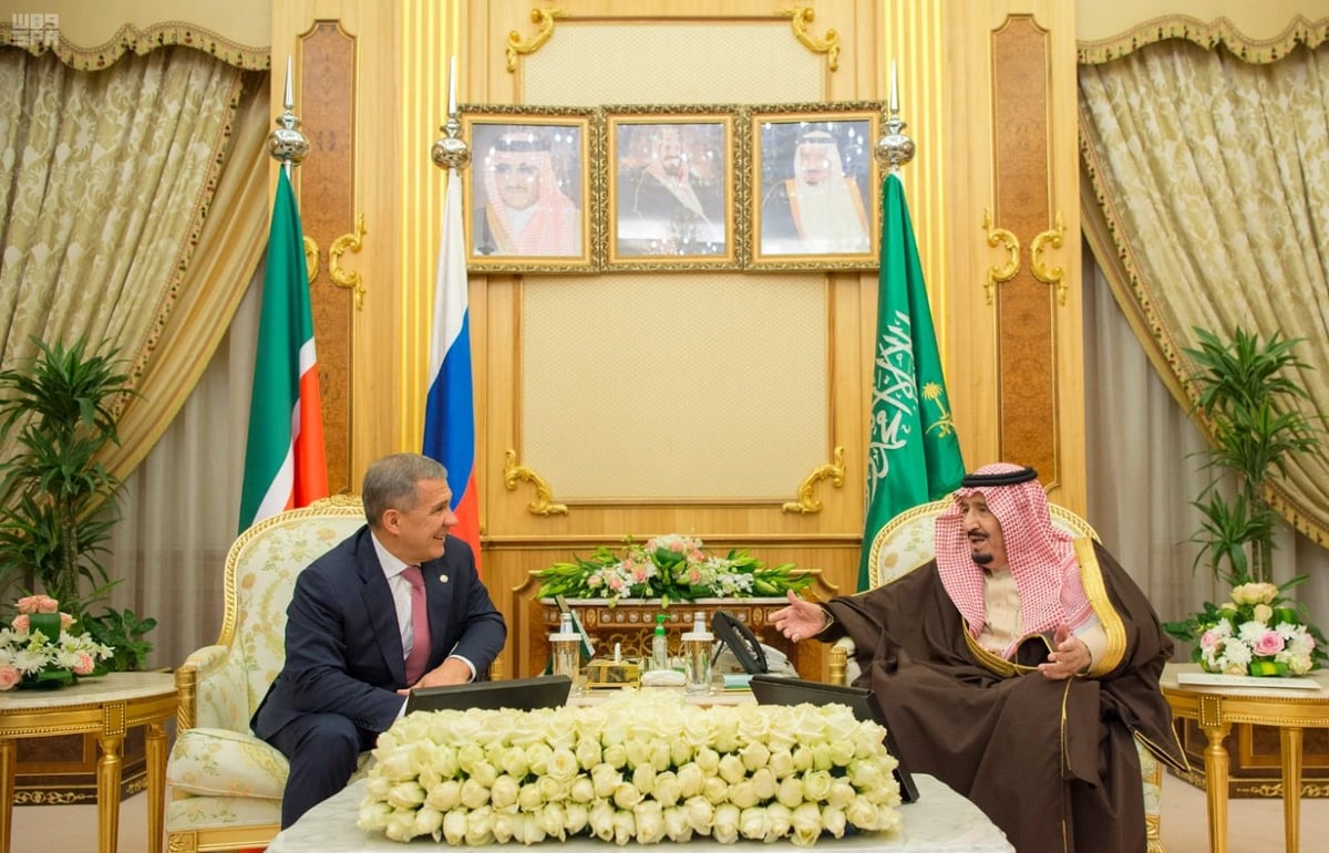 خادم الحرمين يستقبل رئيس جمهورية تتارستان