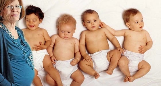 سيدة تنجب 4 أطفال في الـ 65 من عمرها