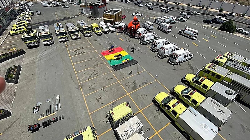 مدني الطائف يباشر حادث انهيار جزئي لجدار مبنى سكني