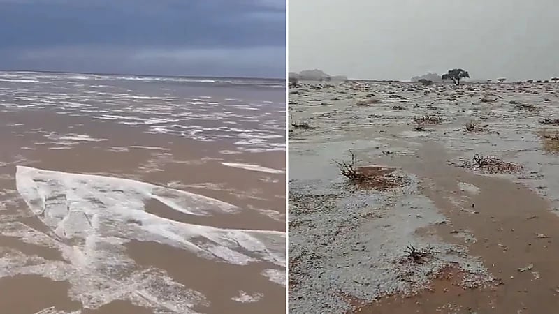 عاصفة بردية غير مسبوقة تحول حائل إلى مشهد قطبي يحبس الأنفاس.. فيديو