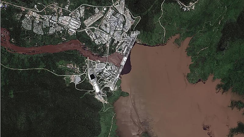 صورة فضائية تكشف وجود تطورات بسد النهضة