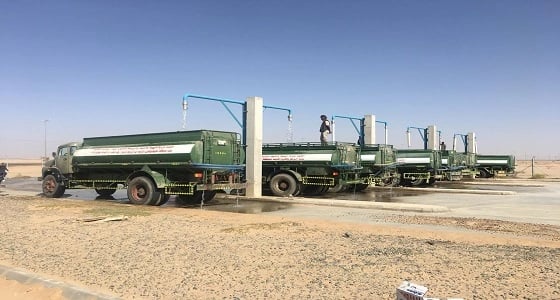 بالصور.. بدء تشغيل محطة توزيع المياه المحلاة في تثليث