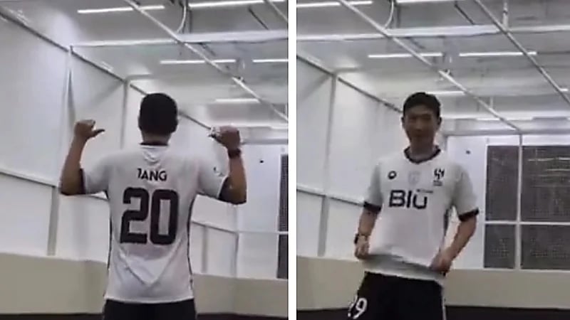 لاعب نادي يوكوهاما يتدرب بقميص الهلال .. فيديو