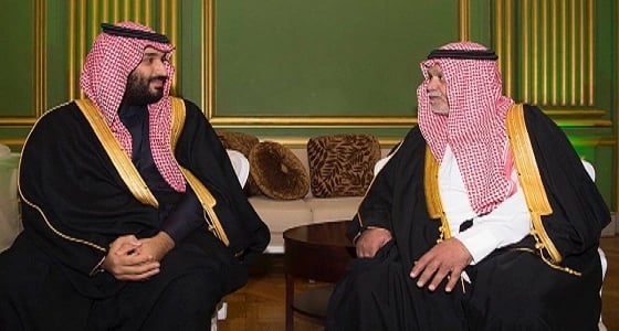 صور حديث ودي بين سمو ولي العهد والأمير بندر بن سلطان تجذب المغردين
