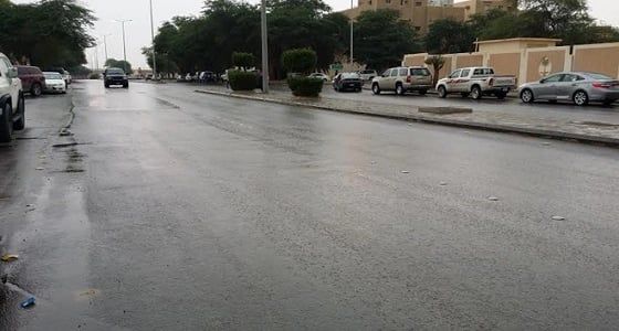 هطول أمطار غزيرة على القصيم